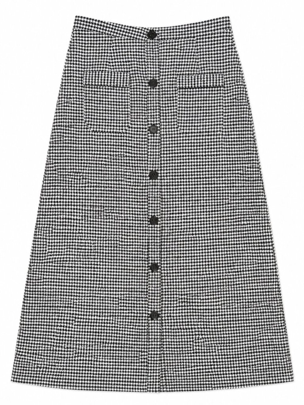 Udel New York Black White Houndstooth Button-Front Maxi Skirt Size M
